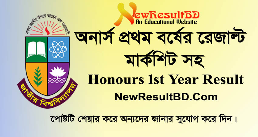 Honours 1st Year Exam 2022 Result 2023 – National University