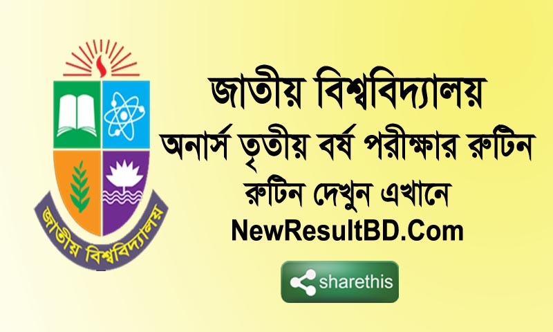 NU Honours 3rd year routine 2022 PDF Download