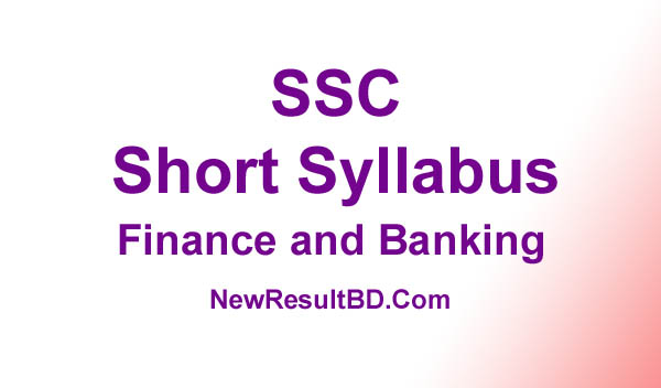 SSC Finance and Banking New Short Syllabus 2021