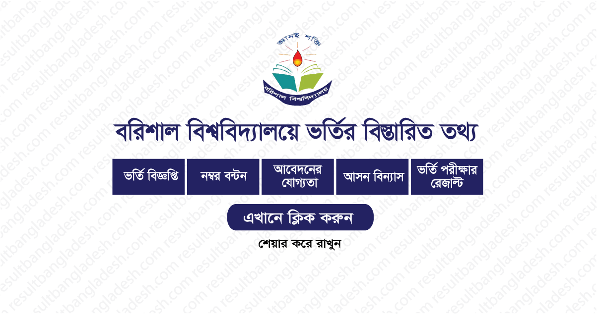 বরিশাল বিশ্ববিদ্যালয়ের ভর্তি পরীক্ষার ফলাফল ২০২১ (মেরিট লিষ্ট & ওয়েটিং লিষ্ট)