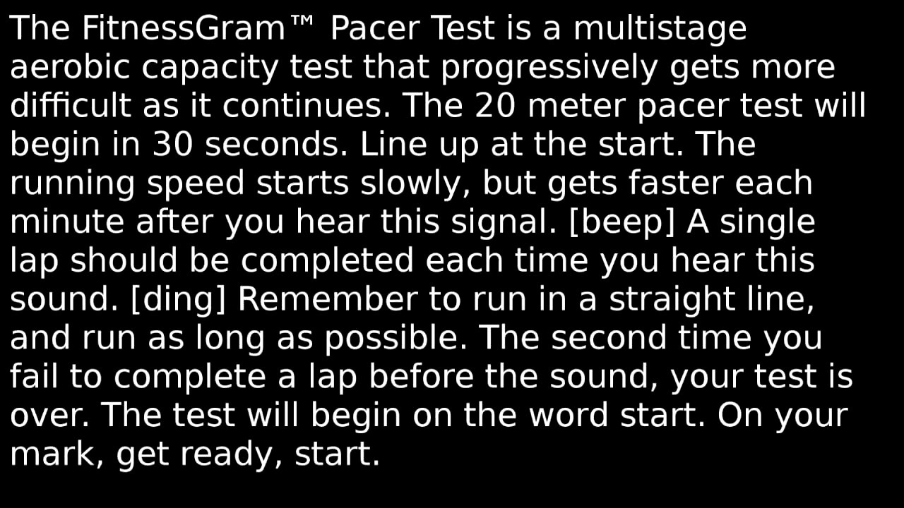 The Fitnessgram Pacer Test Lyrics The Fitnessgram Pacer Test Lyrics